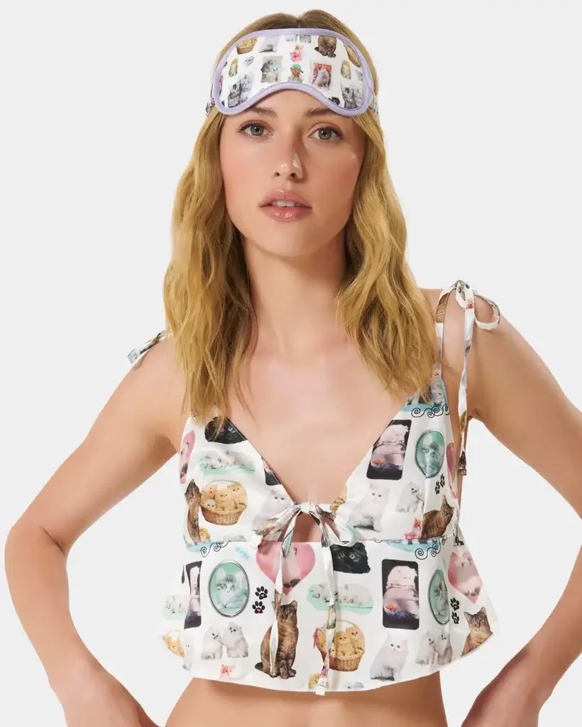 Kitten Print Eye Mask